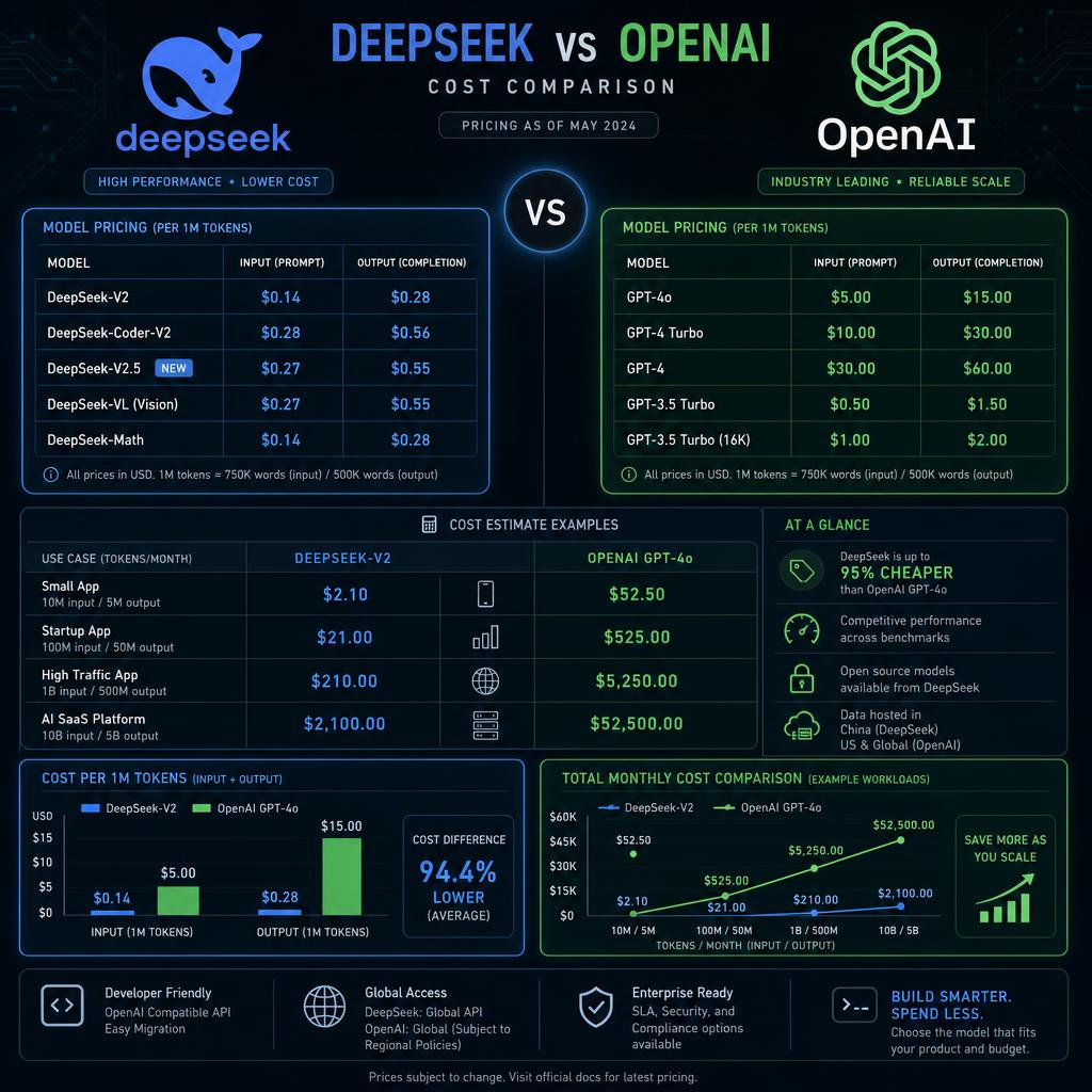 DeepSeek vs OpenAI API Cost Per Million Tokens — 2026 Full Breakdown